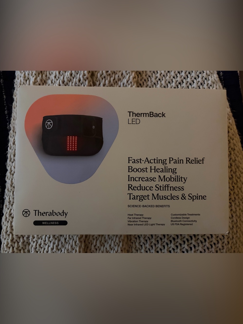 Therabody ThermBack LED Black Pain Relief Wrap